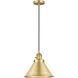 Franklin Restoration Briarcliff LED 10 inch Satin Gold Mini Pendant Ceiling Light
