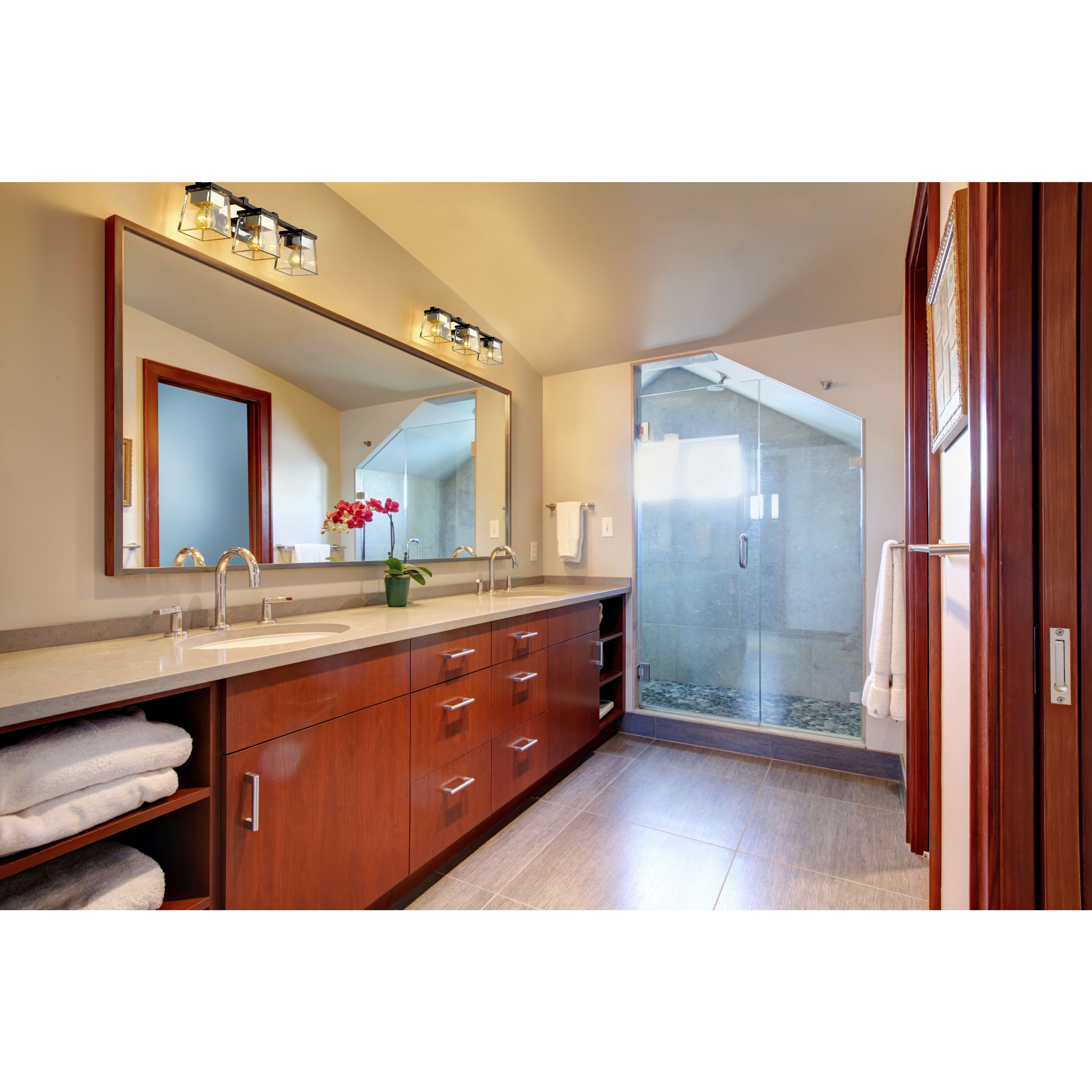 Bleeker Street 3 Light 25 inch Matte Black and Chrome Vanity Wall Light