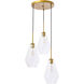 Gene 3 Light 17.3 inch Brass Pendant Ceiling Light