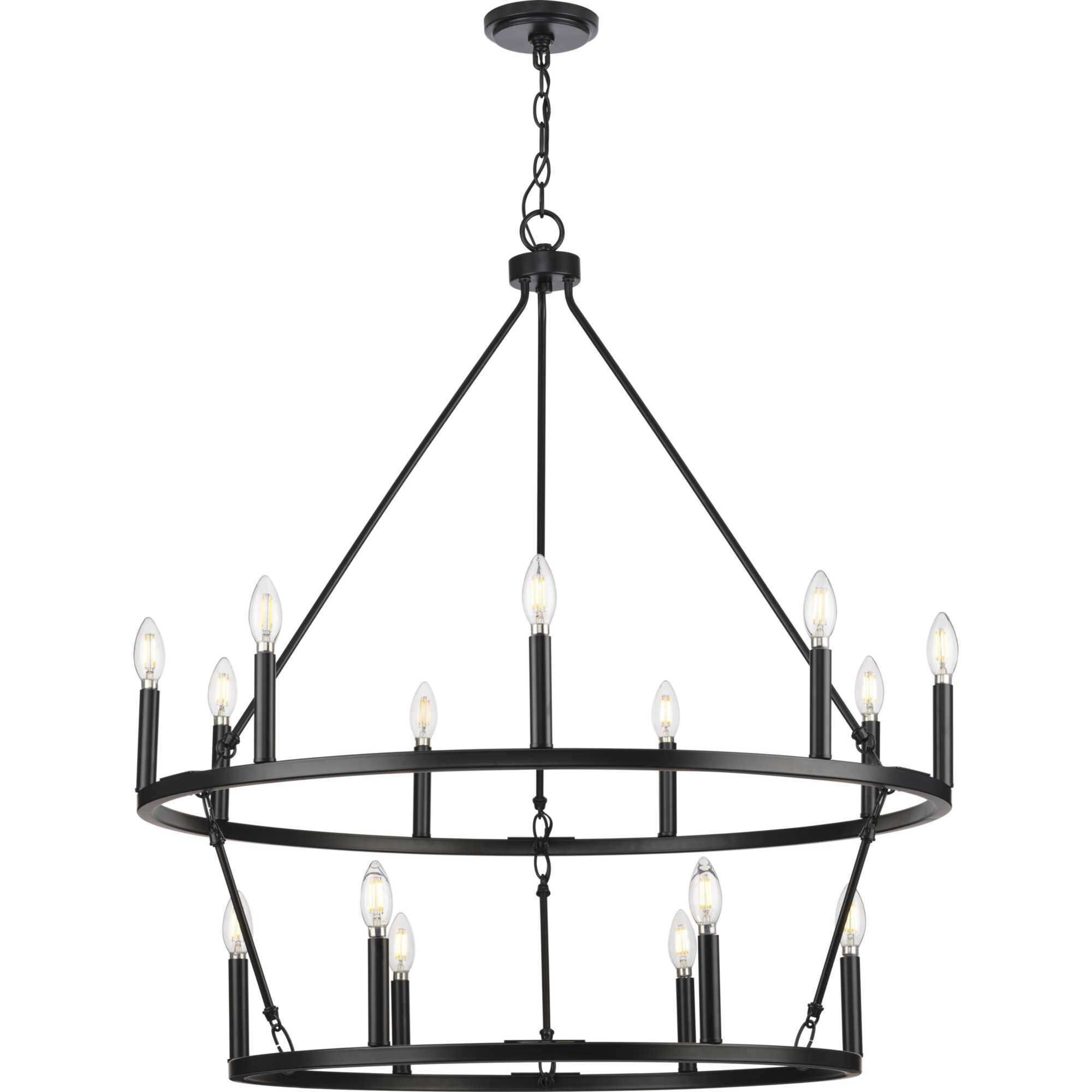 Gilliam 15 Light 35.5 inch Matte Black Chandelier Ceiling Light