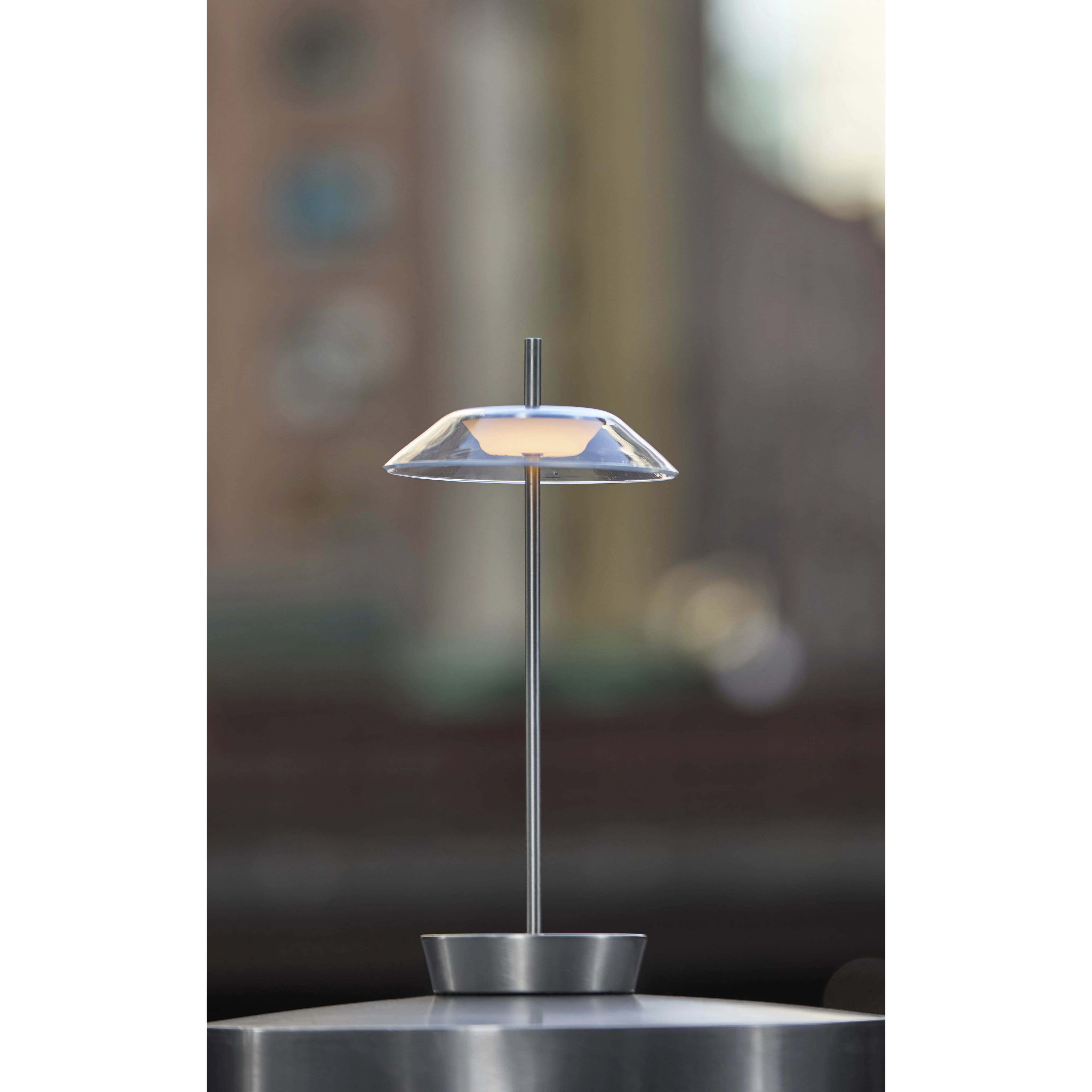 Ako 12 inch 2.00 watt Brushed Steel Cordless Table Lamp Portable Light, ADS360