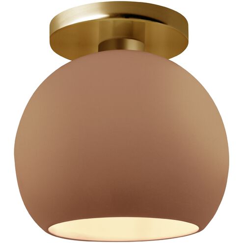 Radiance LED 10 inch Adobe and Brushed Brass Semi Flush Ceiling Light