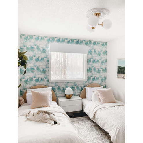 Stella 3 Light 24 inch Aged Brass Semi Flush Ceiling Light