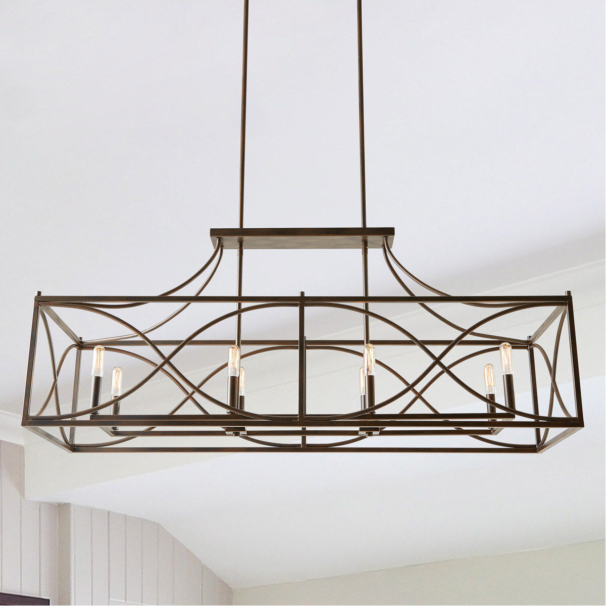 Tybee 8 Light 45.75 inch Nordic Grey Island Ceiling Light