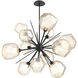 Gem LED 38.4 inch Matte Black Chandelier Ceiling Light in Amber, 2700K LED, Starburst