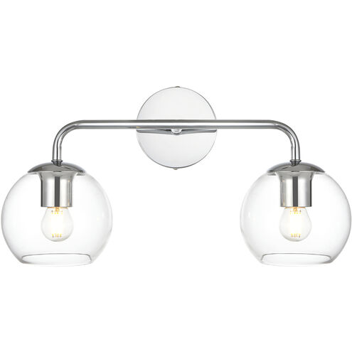 Genesis 2 Light 19 inch Chrome Bath Sconce Wall Light