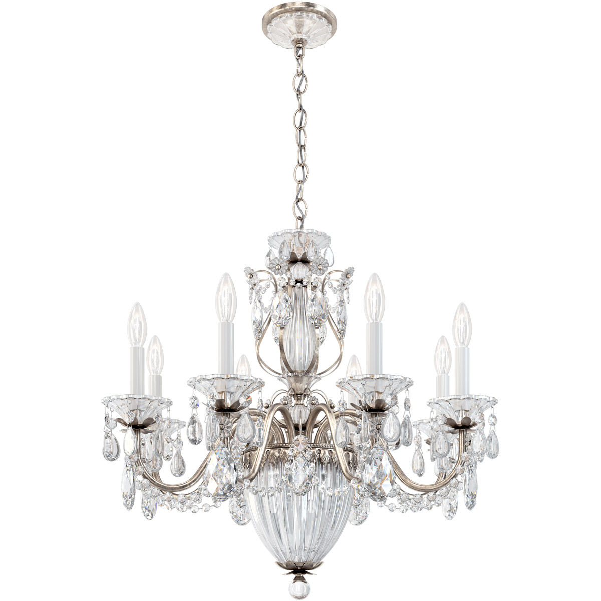 Bagatelle 11 Light 26.5 inch Antique Silver Chandelier Ceiling Light in Swarovski