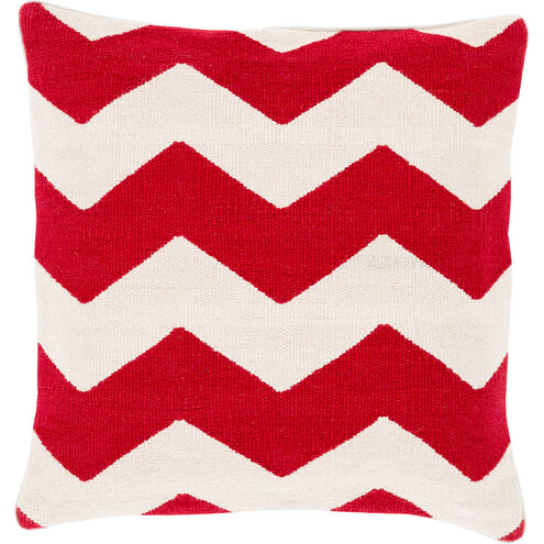 Bold Geo 22 inch Bright Red, Ivory Pillow Kit