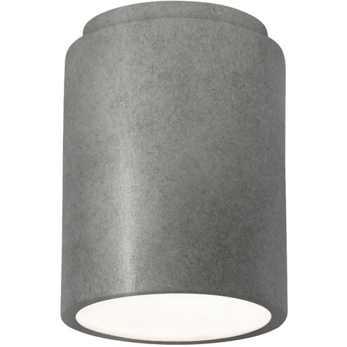 Radiance Cylinder LED 7 inch Antique Silver Outdoor Flush-Mount in 1000 Lm LED