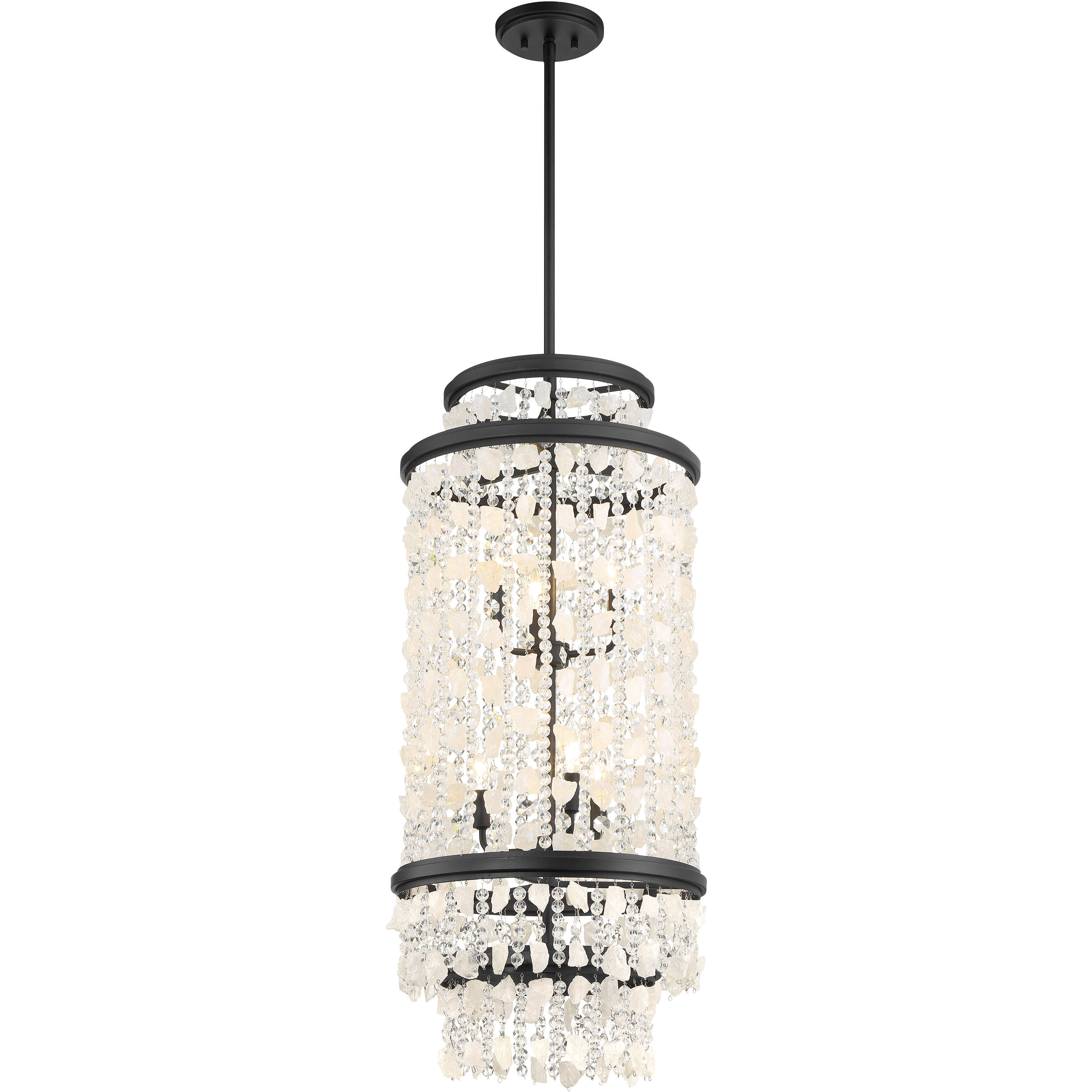 Shimmering Elegance 6 Light 16 inch Sand Coal Foyer Pendant Ceiling Light