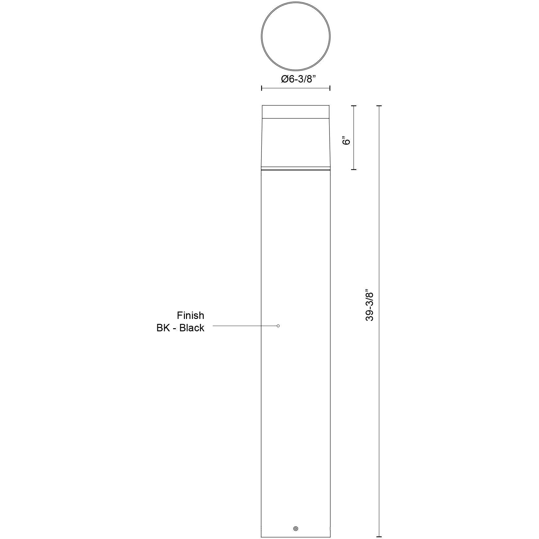 Hanover 120 24 watt Black Exterior Bollard