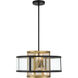 Soho 4 Light 18 inch Coal And Soft Brass Pendant and Semi-Flush Ceiling Light