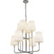 Alora Mood Plisse 8 Light 30 inch Chrome/Opal Matte Glass Chandelier Ceiling Light