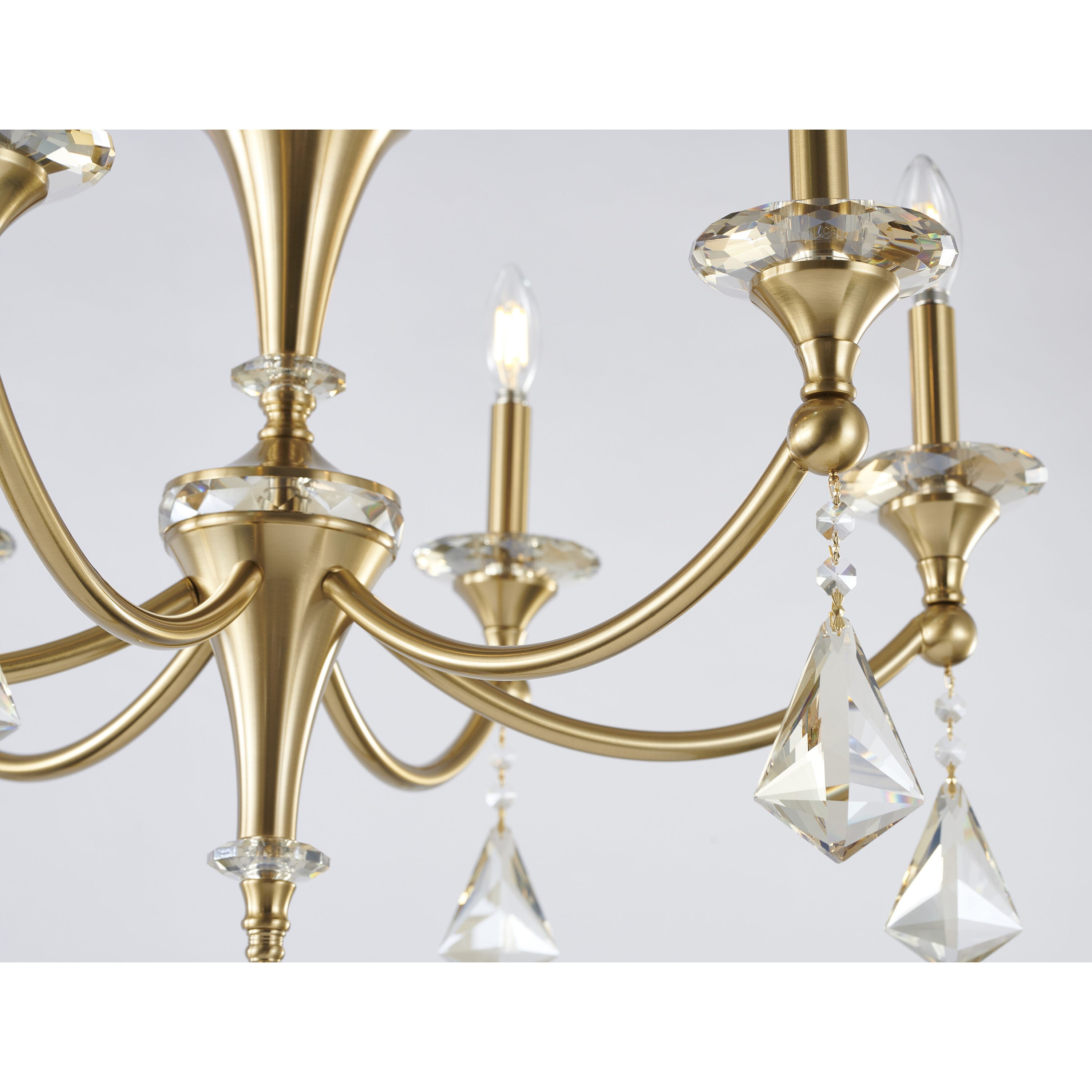 Canada 6 Light 27 inch Stain Brass Chandelier Ceiling Light in Satin Brass
