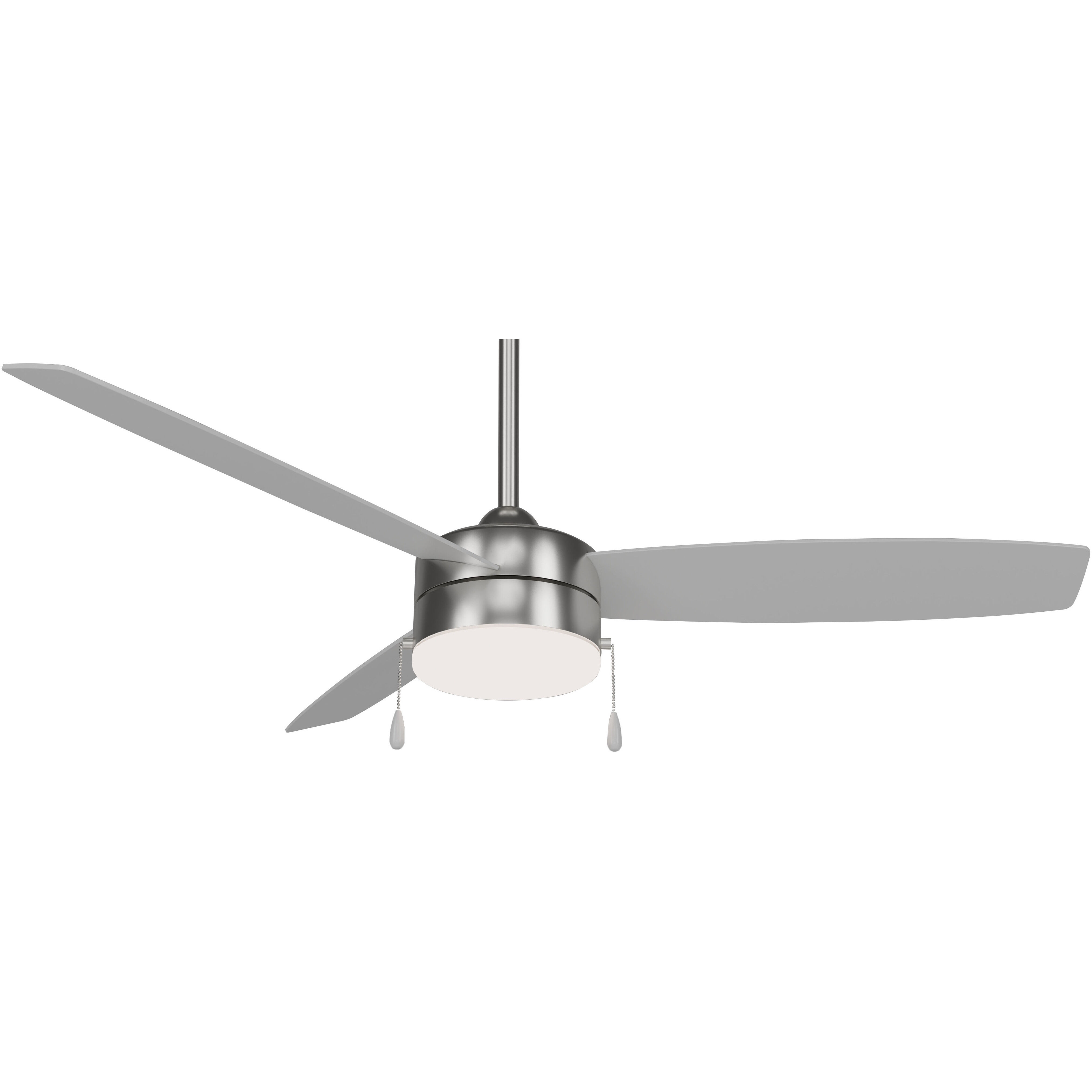 Airetor III 54 inch Brushed Nickel/Silver with Silver Blades Ceiling Fan