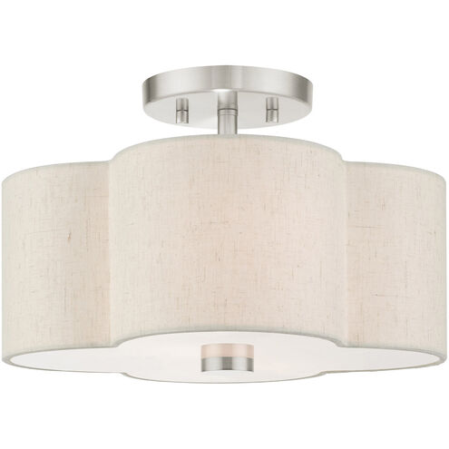 Solstice 2 Light 13 inch Brushed Nickel Semi Flush Ceiling Light