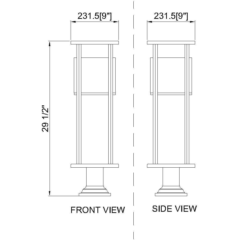 Luca LED 23.75 inch Black Outdoor Pier Mounted Fixture