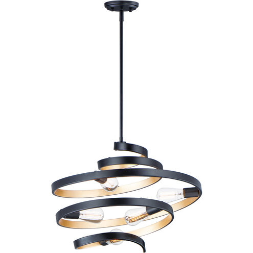 Twister 5 Light 25 inch Black/Gold Multi-Light Pendant Ceiling Light