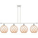 Ballston Large Farmhouse Rope LED 48 inch White and Polished Chrome Island Light Ceiling Light in White Glass with Brown Rope, Ballston