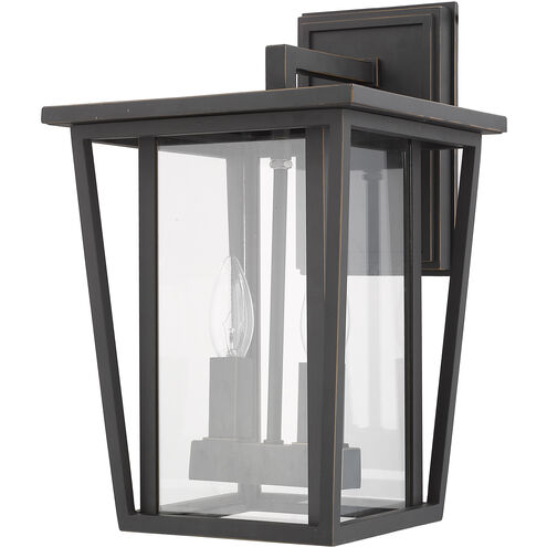 Seoul 2 Light 14.75 inch Oil Rubbed Bronze Outdoor Wall Light
