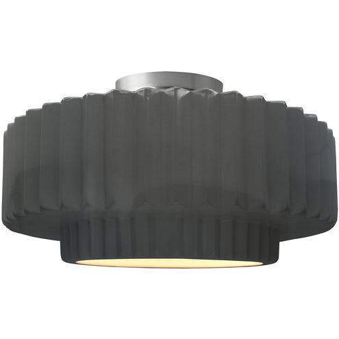 Radiance 1 Light 16.5 inch Gloss Grey and Brushed Nickel Semi Flush Ceiling Light