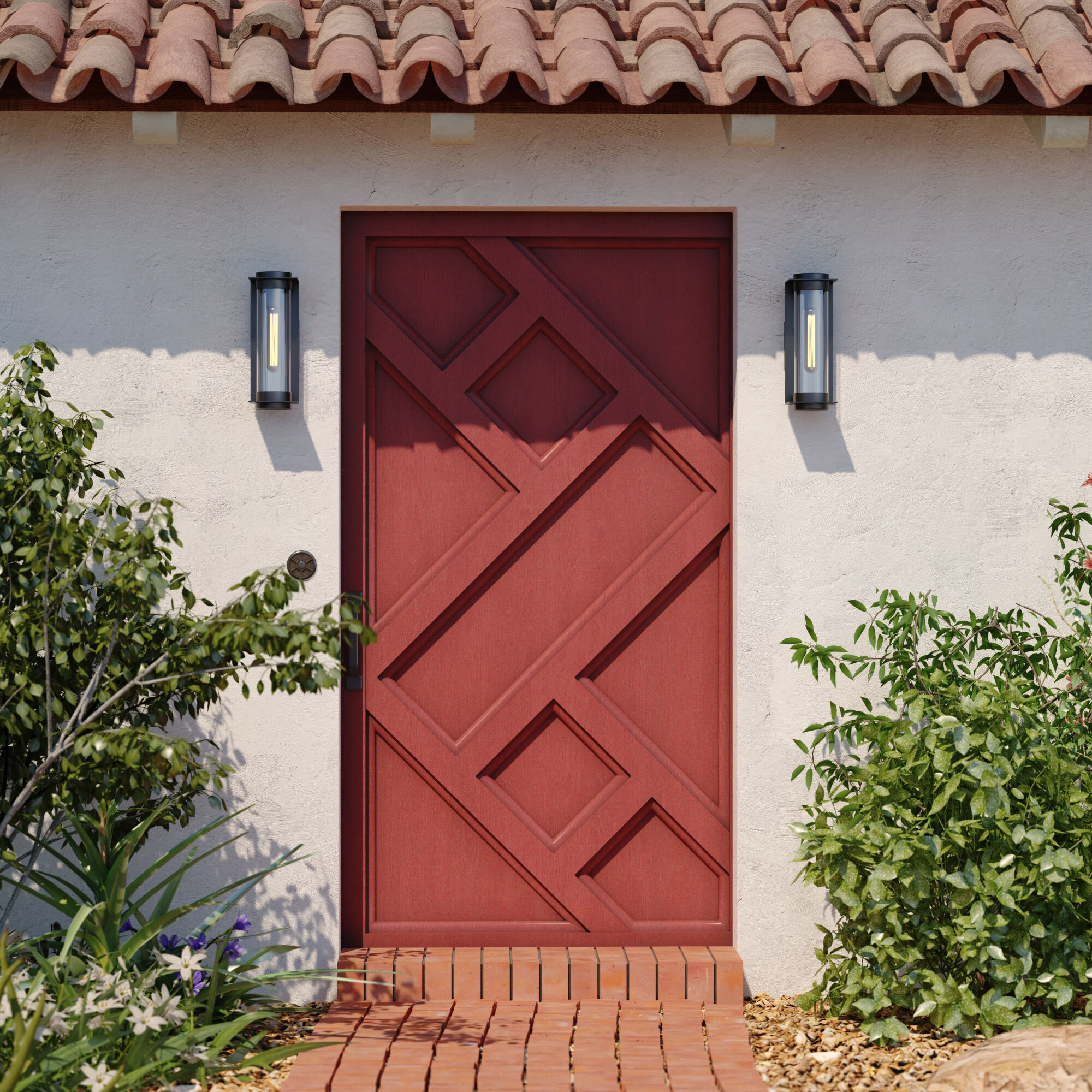 Brighton Park LED 14 inch Textured Black Outdoor Wall