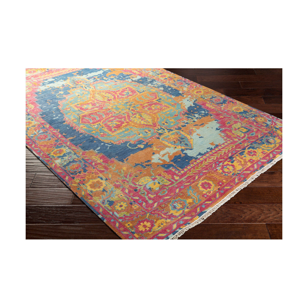 Festival 108 X 72 inch Bright Pink/Mint/Dark Blue/Bright Yellow/Lime Rugs, Wool