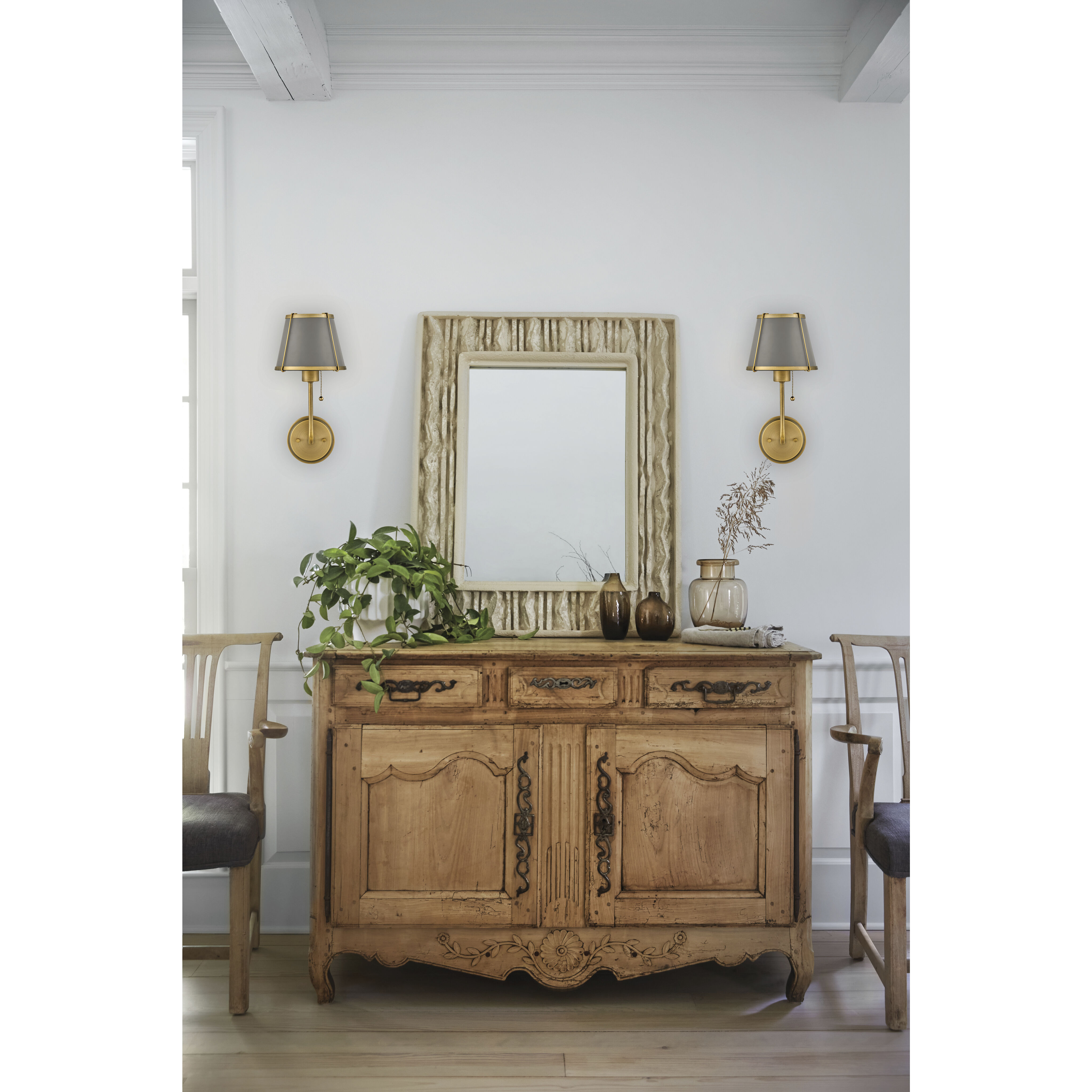 Clarke 1 Light 7.25 inch Lacquered Dark Brass Sconce Wall Light in Lacquered Dark Brass with Dark Matte Grey