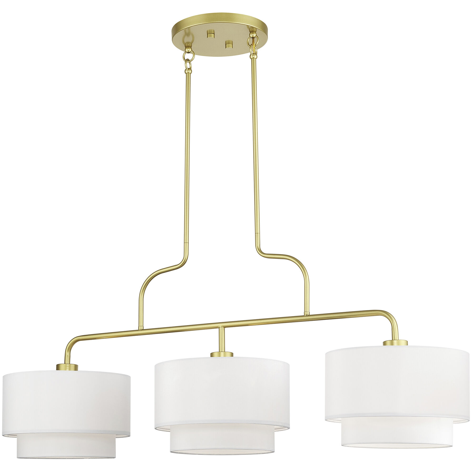 Manorwood 3 Light 49 inch Soft Gold Linear Chandelier Ceiling Light