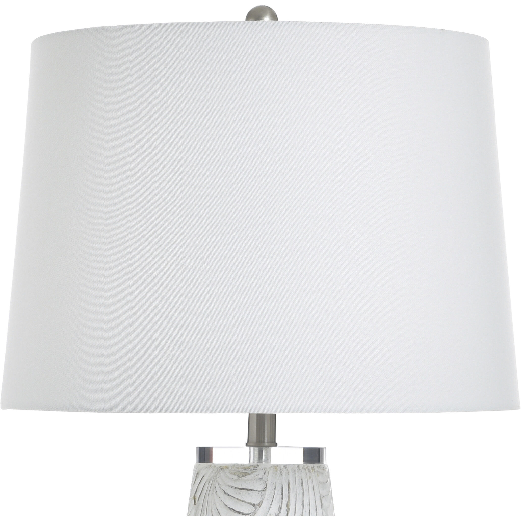 Poly 32.5 inch 100 watt Glina Silver and White Table Lamp Portable Light