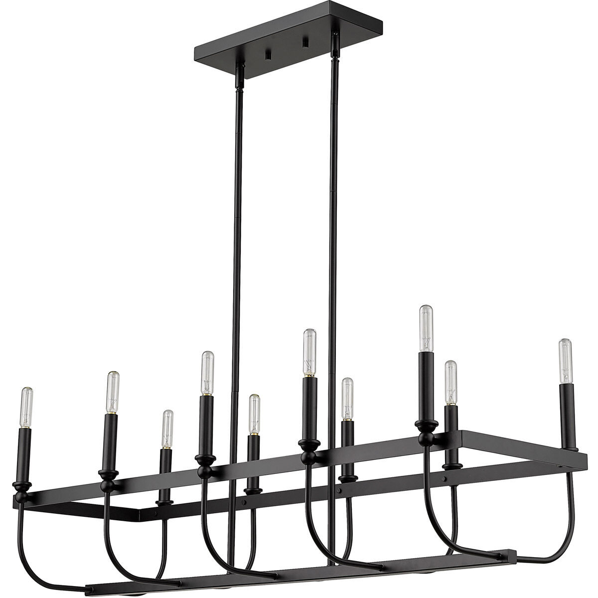 Beckett 10 Light 40 inch Matte Black Island Pendant Ceiling Light
