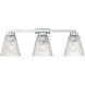 Riville 3 Light 22.75 inch Chrome Bathroom Vanity Light Wall Light