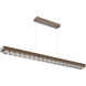 Tessera LED 62.6 inch Burnished Bronze with Nutmeg Linear Chandelier Ceiling Light