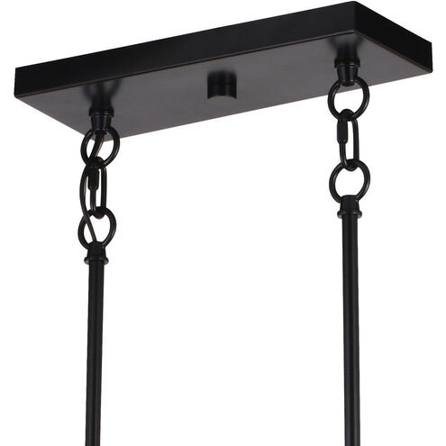 Wade 5 Light 36.75 inch Matte Black and Sycamore Linear Chandelier Ceiling Light