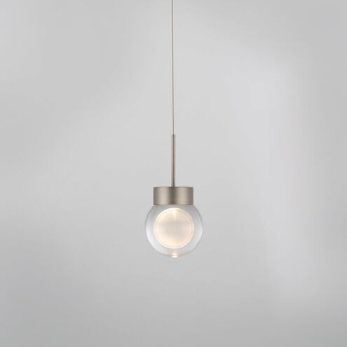 Double Bubble LED 5.13 inch Satin Nickel Pendant Ceiling Light in false