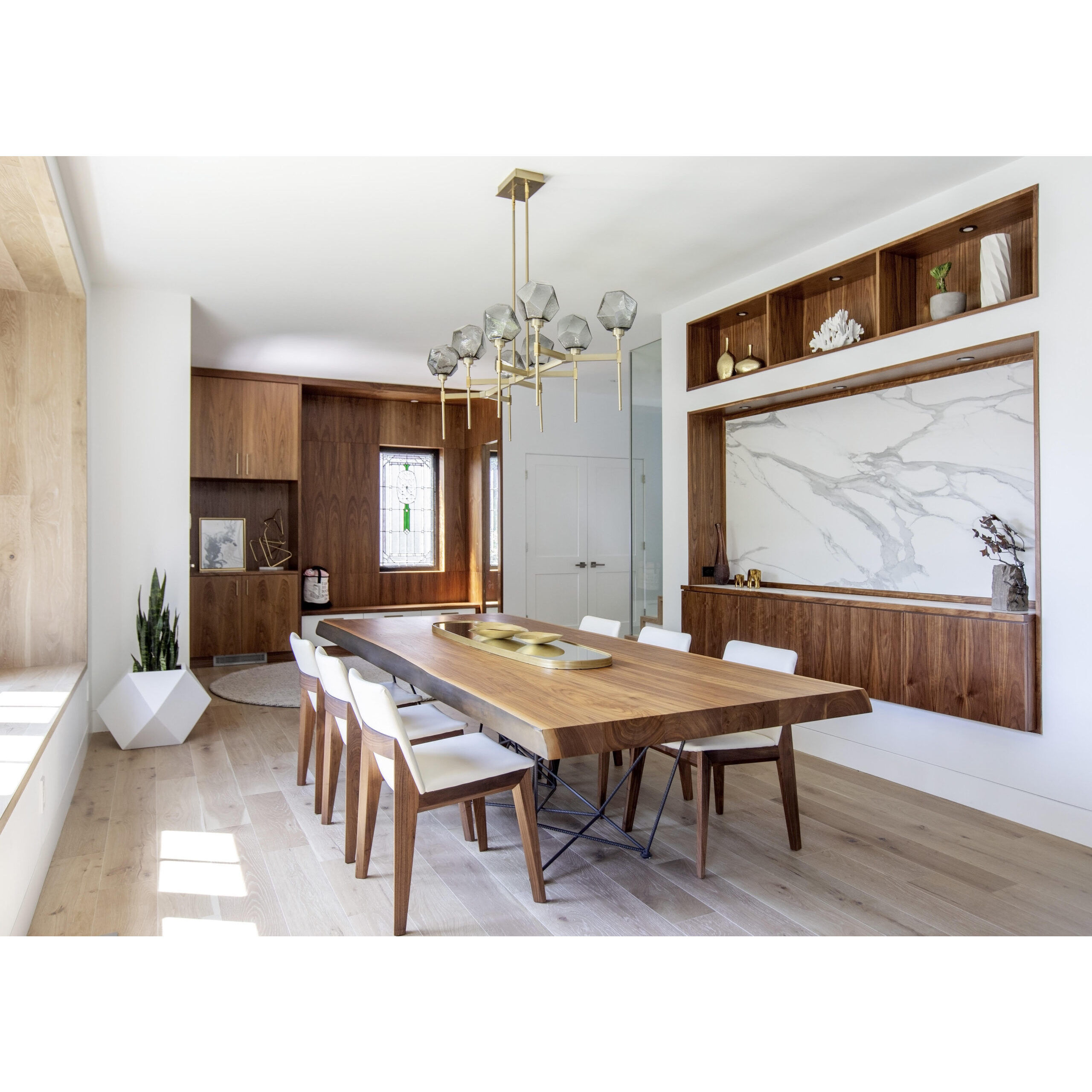 Gem LED Novel Brass Linear Pendant Ceiling Light in Smoke, 2700K LED