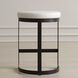 Ivanna 26 inch Matte Black with White Pebbled Faux Leather Counter Stool