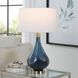 Riviera 28 inch 150.00 watt Sapphire and Dark Navy Blue with Antique Brass Table Lamp Portable Light