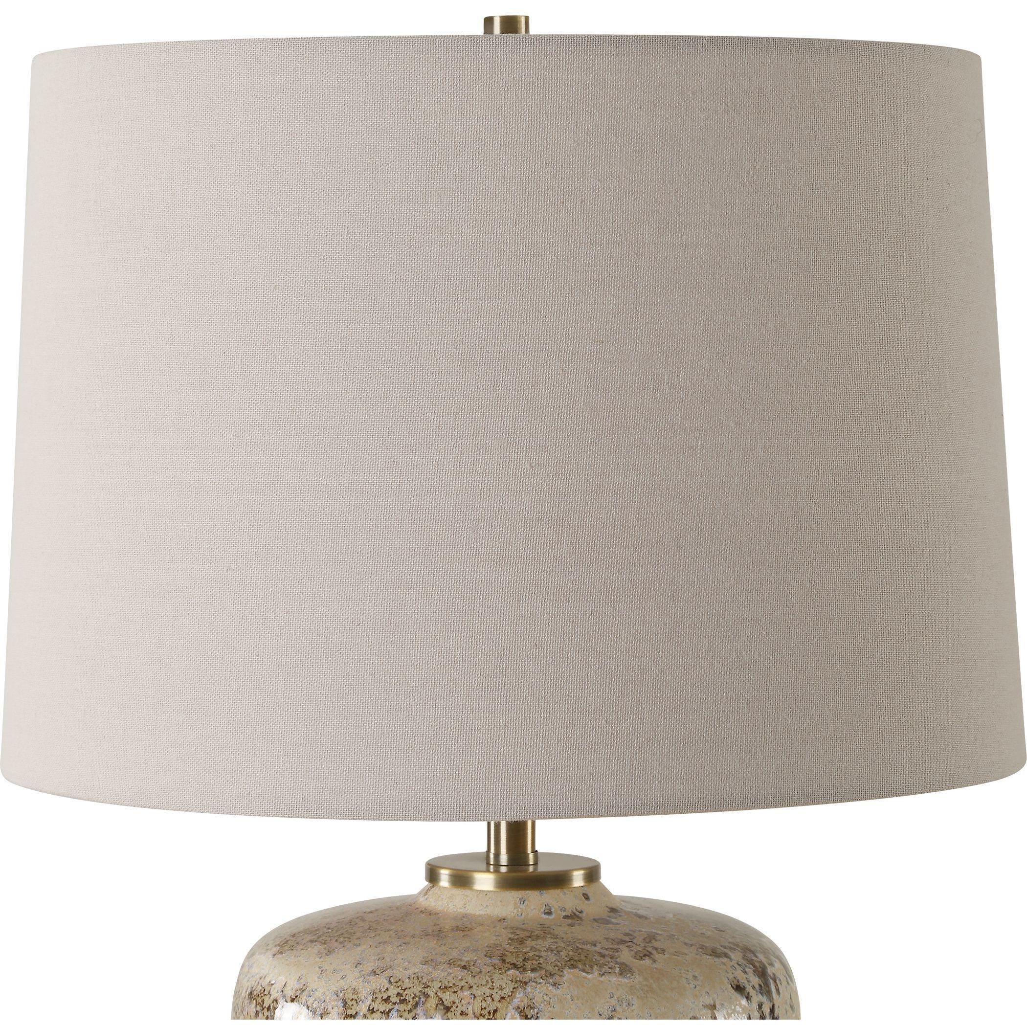 Canyon 17.75 inch 100.00 watt Chocolate and Tan Mottled Glaze with Brushed Antique Brass Table Lamp Portable Light