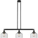 Franklin Restoration Large Bell 3 Light 41 inch Oil Rubbed Bronze Island Light Ceiling Light in Seedy Glass, Franklin Restoration