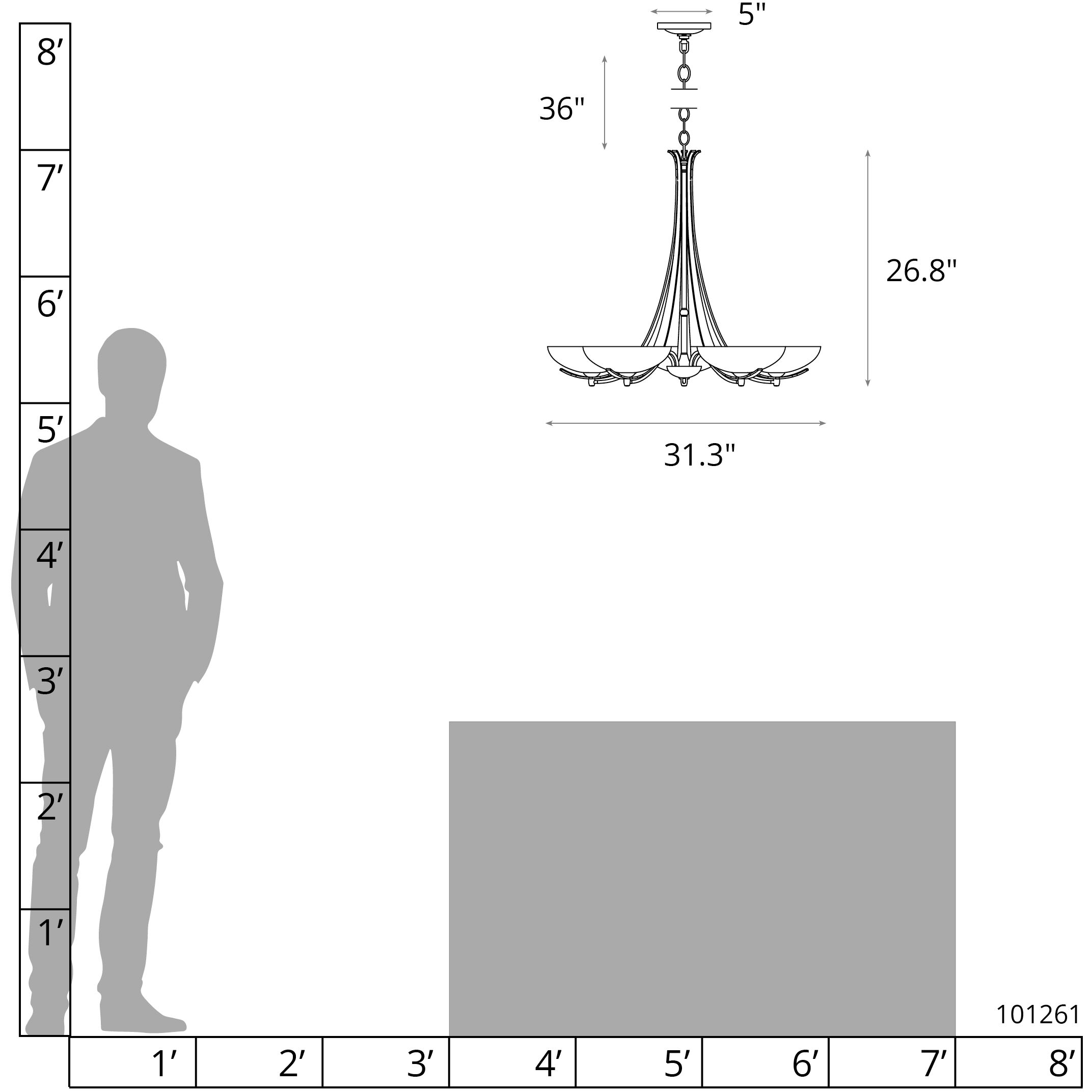 Aegis 5 Light 31.3 inch Sterling Chandelier Ceiling Light, 5 Arm
