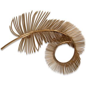 Coiled Plume I Brass Accent Wall Decor