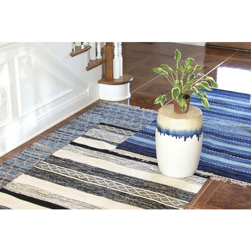 Hester 72 X 48 inch Crema with Light Blue Area Rug, 4x6