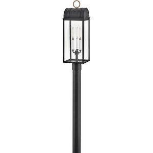 Heritage Campbell 3 Light 24.5 inch Black with Burnished Bronze Outdoor Post Mount
