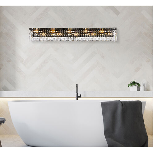 Maxime 10 Light 4.5 inch Black and Clear Wall Sconce Wall Light in Royal Cut