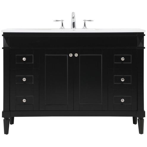 Bennett 48 X 21 X 35 inch Black Vanity Sink Set