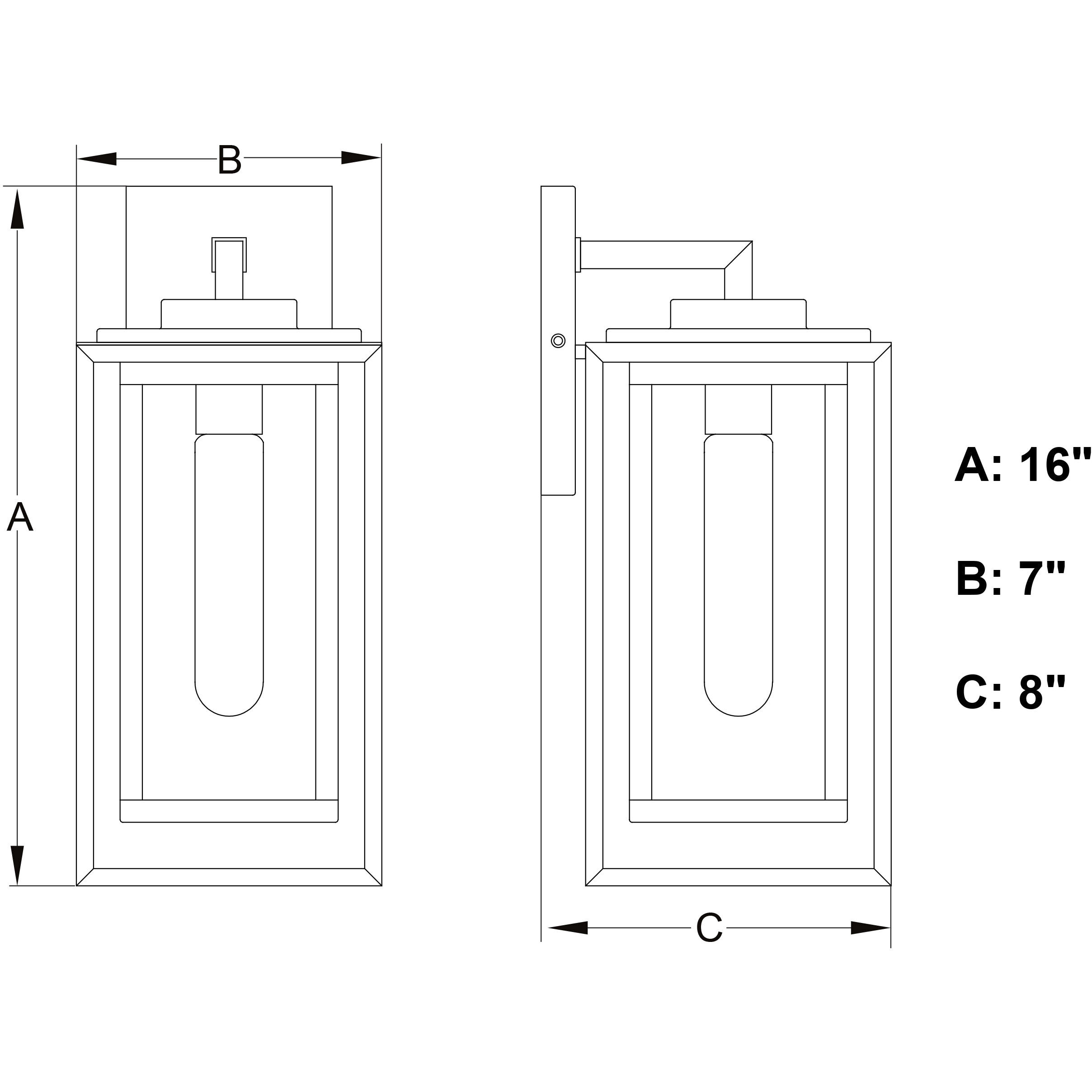 Filmore 1 Light 16 inch Textured Black Outdoor Wall Lantern