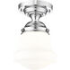Vaughn 1 Light 10.5 inch Chrome Flush Mount Ceiling Light