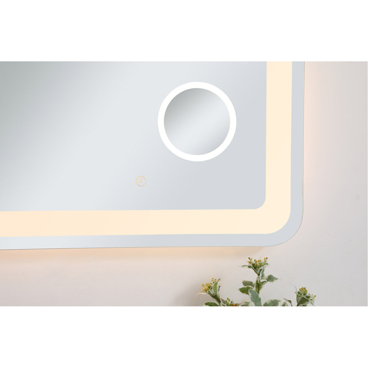 Lux 36 X 20 inch Glossy White Lighted Wall Mirror