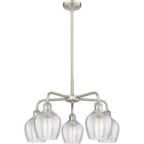 Norfolk 5 Light 23.75 inch Satin Nickel Chandelier Ceiling Light in Clear
